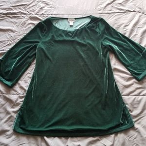 Evergreen velvet tunic